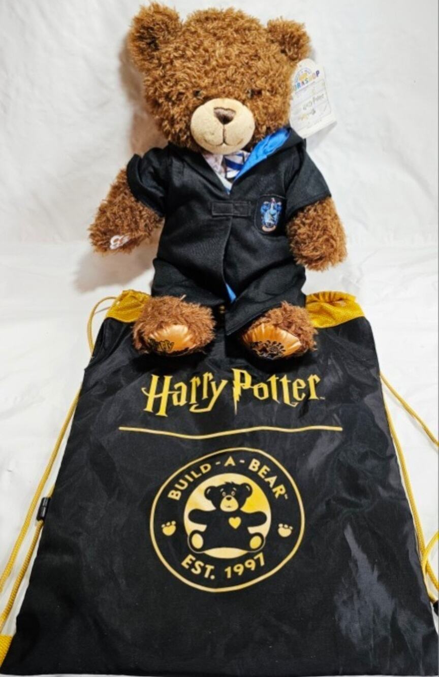 Build A Bear Harry Potter Ravenclaw Uniform Bear Plush 2000 With HP Carrier Bag
